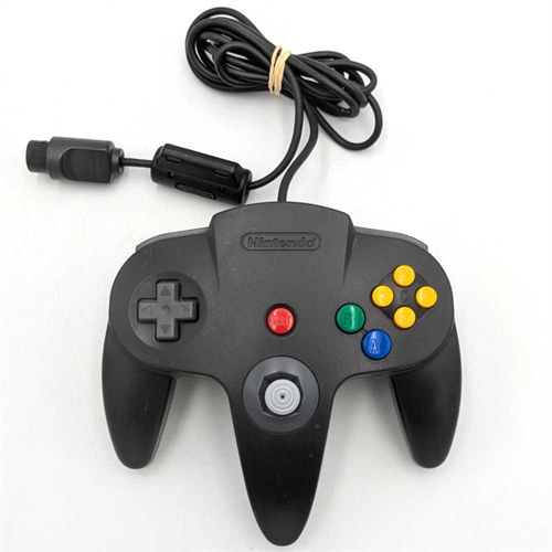 Original Nintendo 64 Controller - Solid Black - Nintendo 64 Accessories - (B Grade) (Used)